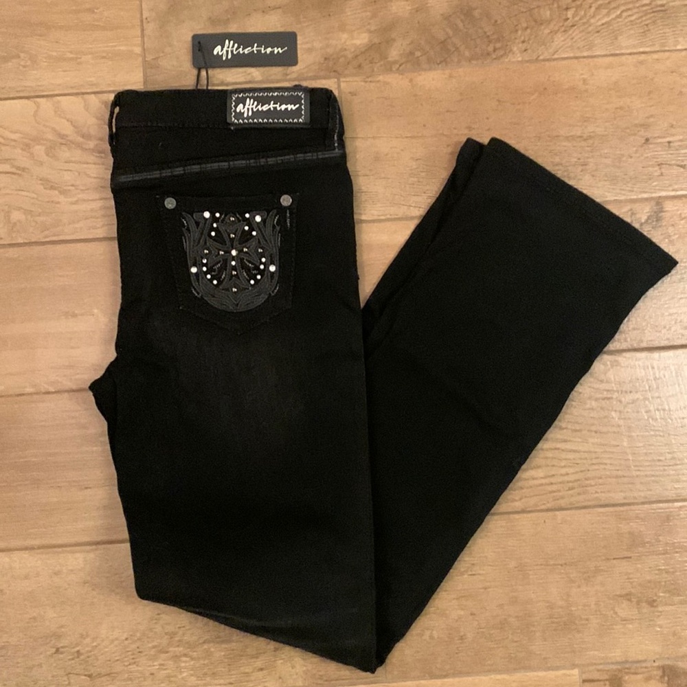 NWT Affliction Jeans 32 Jet Black JADE